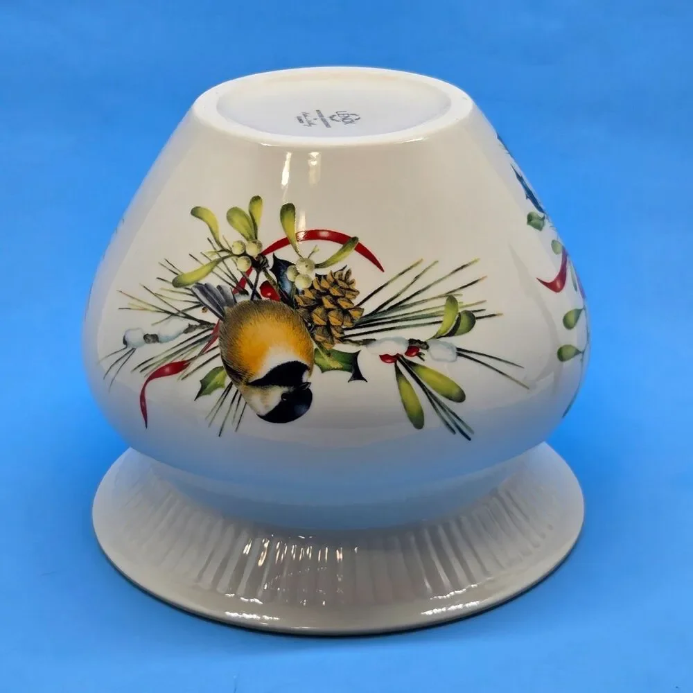 Lenox Winter Greetings Cachepot Planter Cardinal Chickadee Nuthatch Birds